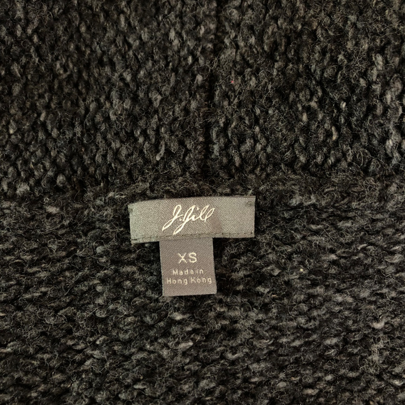 J. Jill Grey Wool Long Cardigan Jacket with Sash - Picture 3 of 7